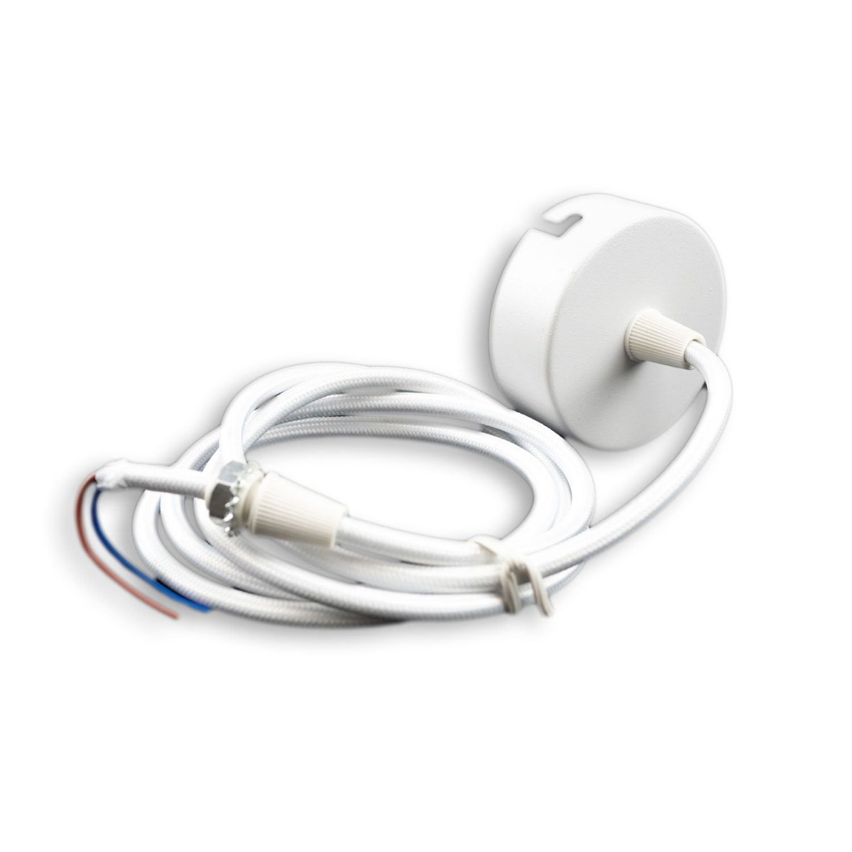 ISOLED 114941 Deckenbaldachin rund 60mm wei� inkl. 2-poliges Stoffkabel 1,5m