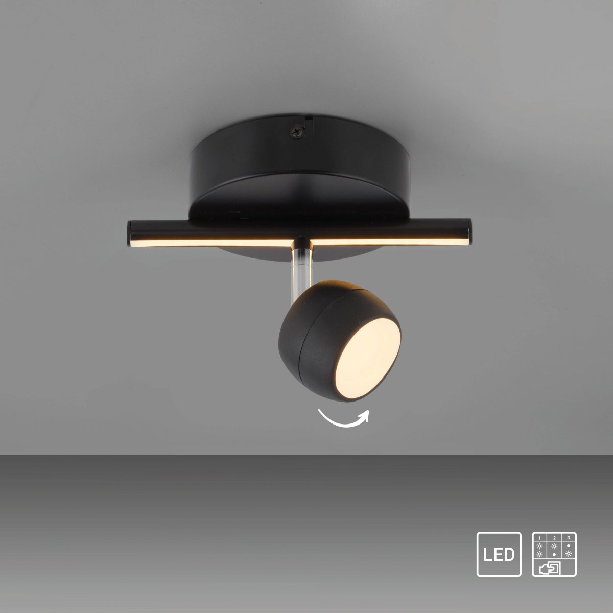 JUST LIGHT 11400-18 JARIK Deckenleuchte 1-flammig schwarz 3000K