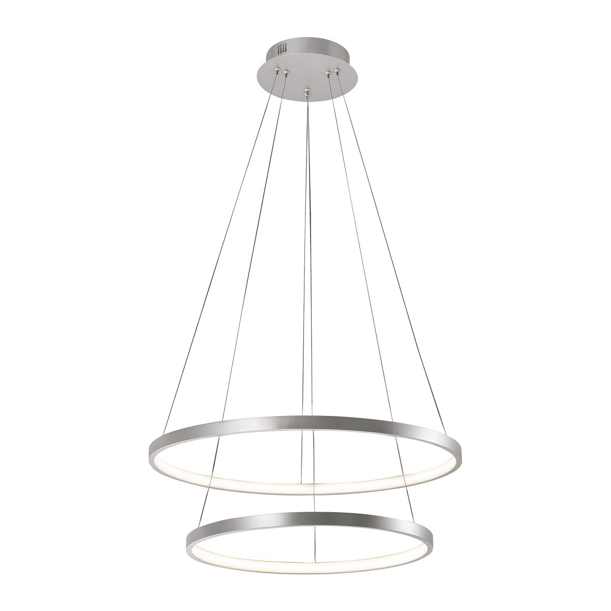 JUST LIGHT 11525-21 LED Pendelleuchte Circle 2 Ringe 50cm 3000K Silber