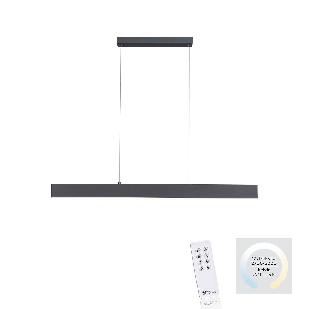 JUST LIGHT 11548-13 LED Pendelleuchte Nila CCT dimmbar Anthrazit