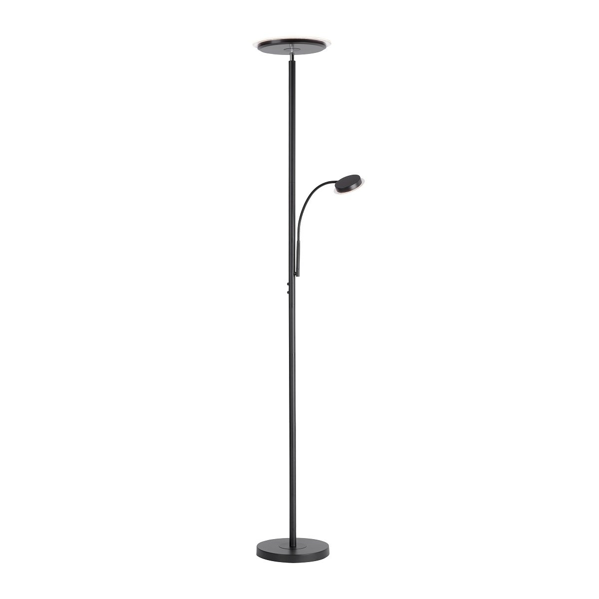 JUST LIGHT 11709-18 LED Stehleuchte Hans mit Lesearm 3000K dimmbar Schwarz