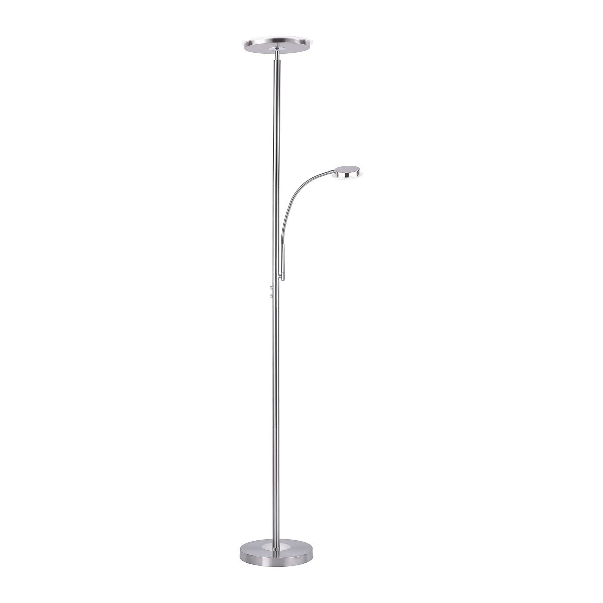JUST LIGHT 11709-55 LED Stehleuchte Hans mit Lesearm 3000K dimmbar Stahl
