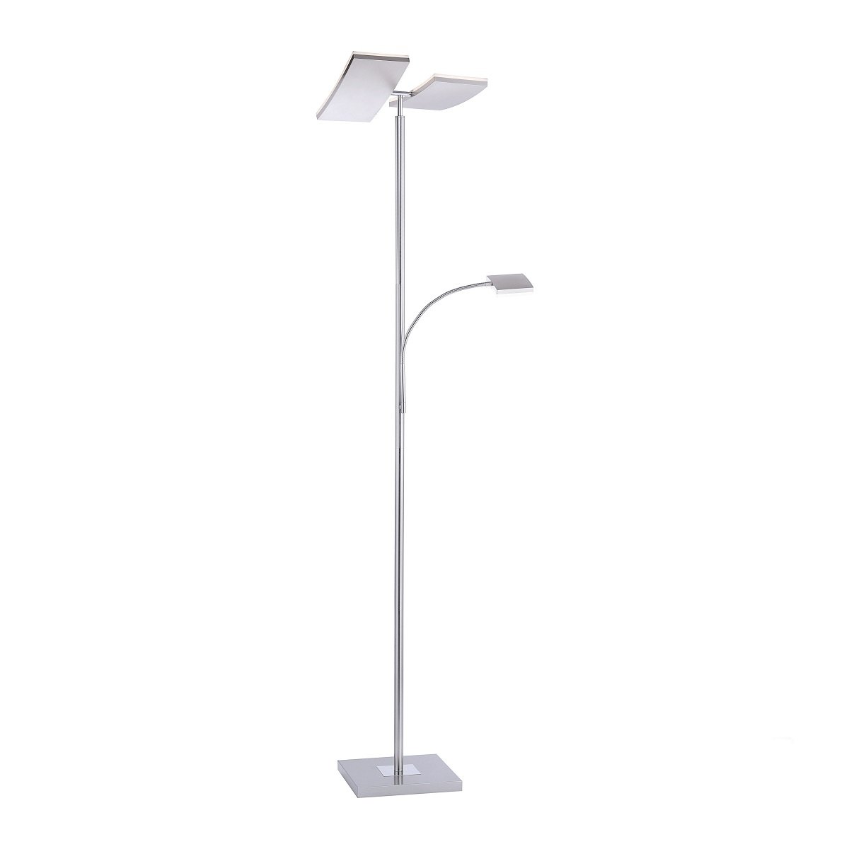 JUST LIGHT 11725-55 RUBEN LED Stehleuchte mit Lesearm 3000K dimmbar stahlfarben