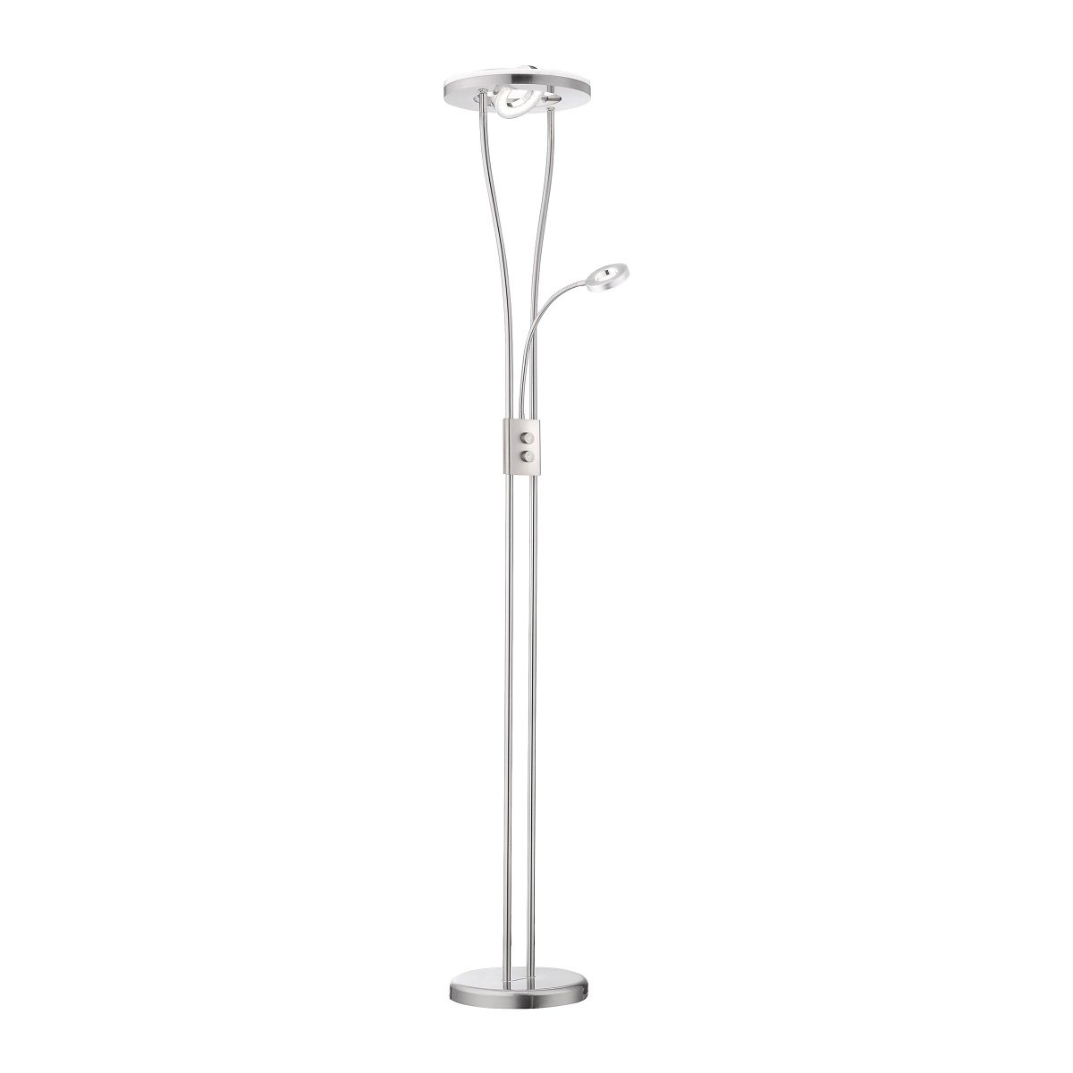 JUST LIGHT 11778-55 HELIA LED Stehleuchte rund mit Lesearm 3000K dimmbar stahlfarben