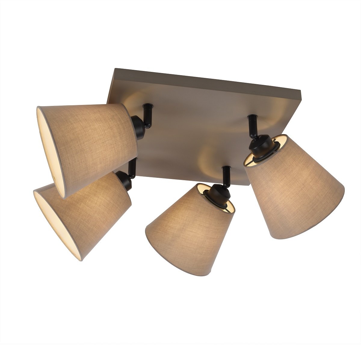 JUST LIGHT 11903-29 Deckenleuchte Riala 4-flammig E27 Schwarz Taupe