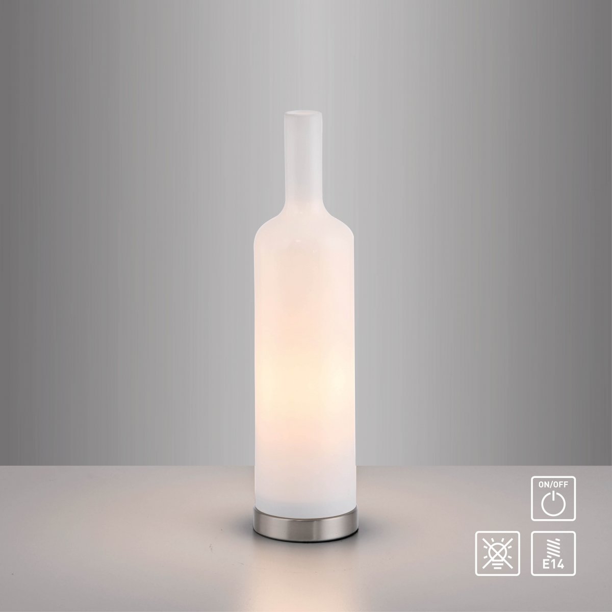 JUST LIGHT 14006-16 BOTTLE Tischleuchte weiss Opalglas