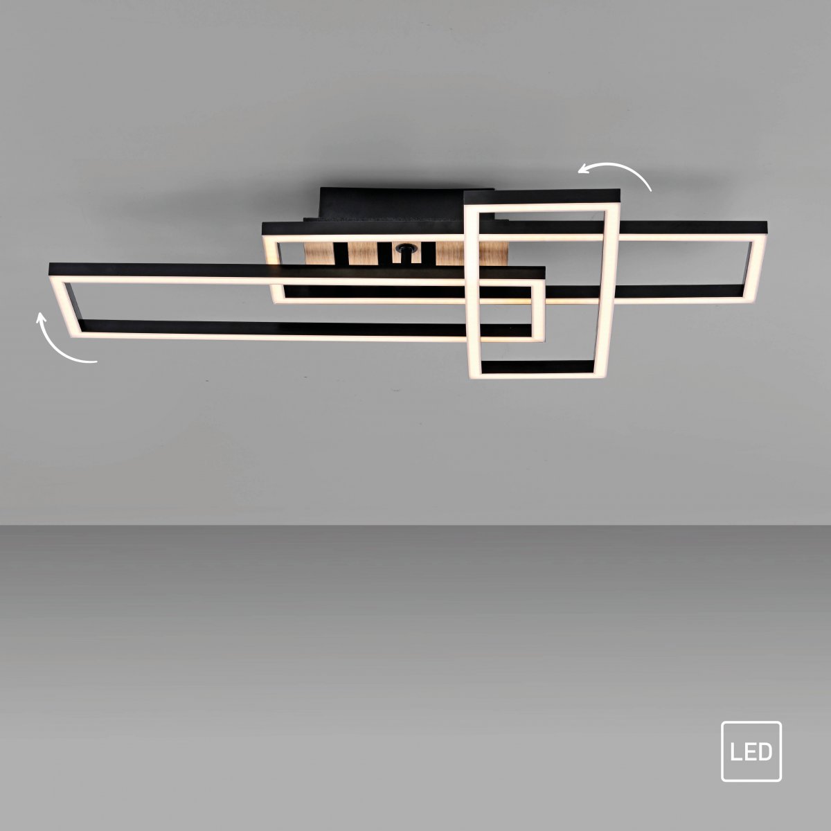 JUST LIGHT 14051-79 AKUSTIKA Deckenleuchte Holzoptik natur 3000K