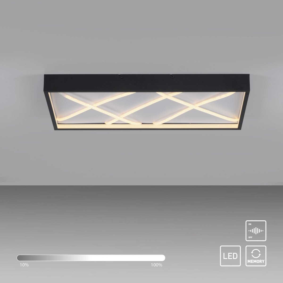 JUST LIGHT 14094-18 MIKADO Deckenleuchte rechteckig schwarz 3000K