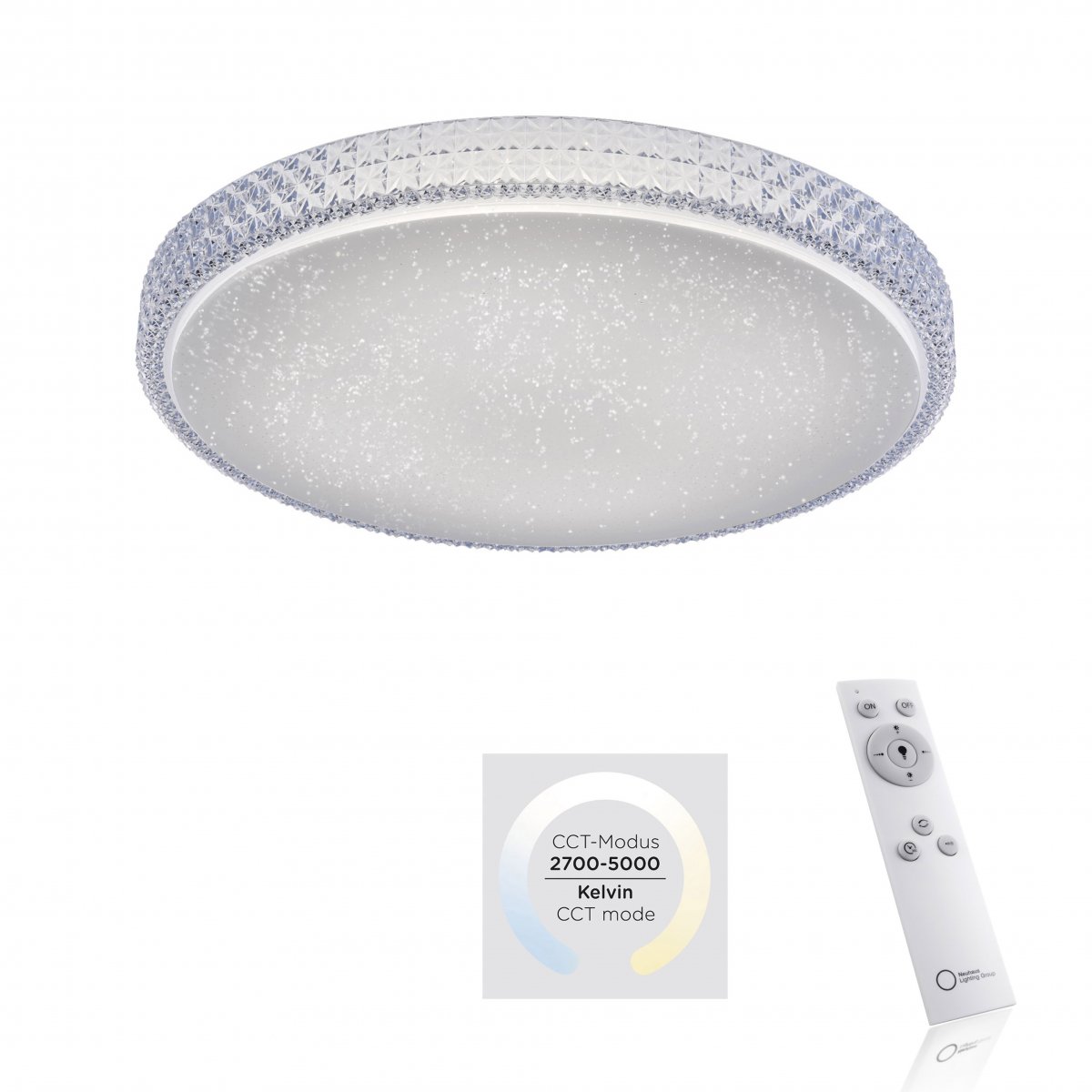 JUST LIGHT 14373-00 FRIDA LED Deckenleuchte 60cm transparent Sternenhimmeloptik
