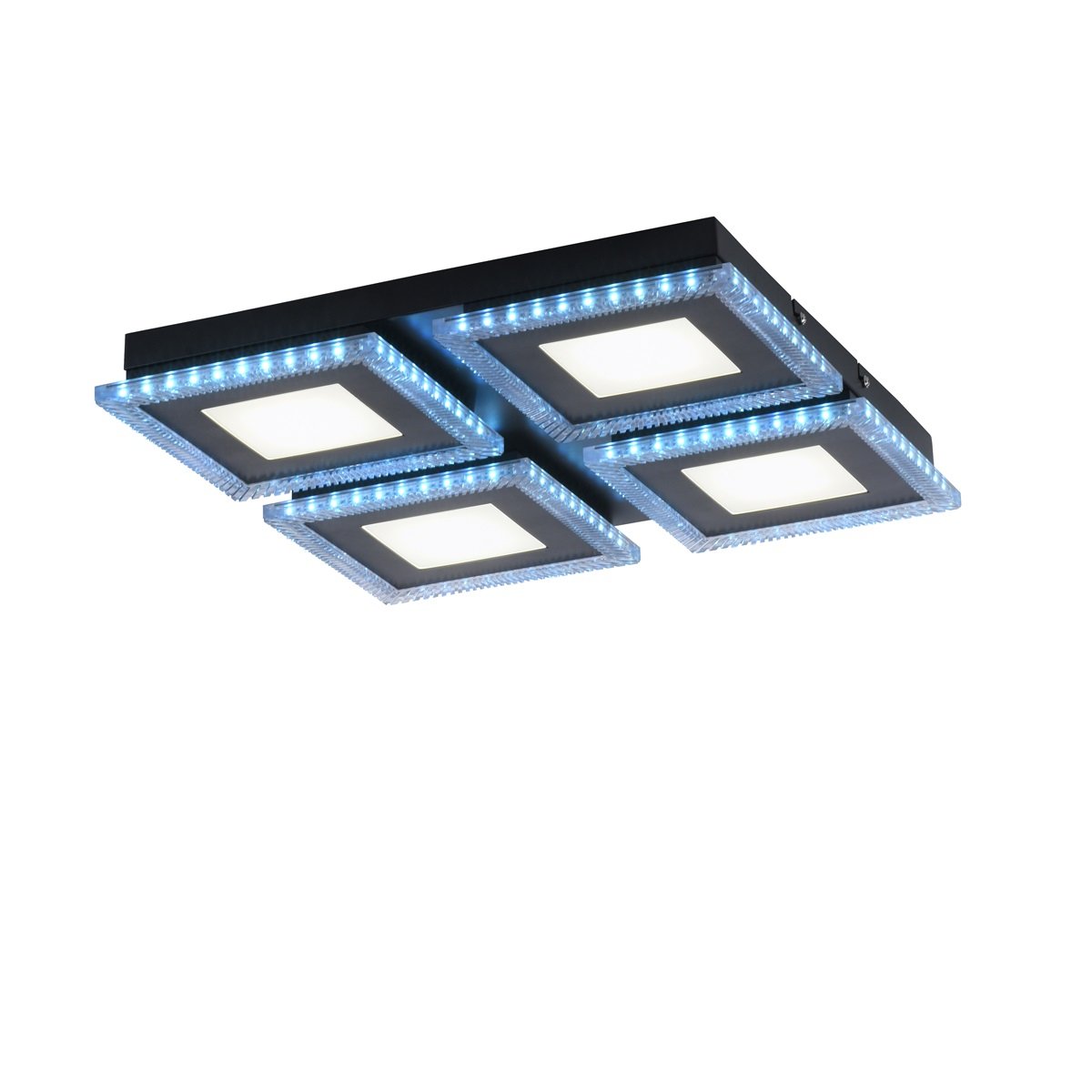 JUST LIGHT 14511-18 LED Deckenleuchte ACRI schwarz RGBW 44x44cm