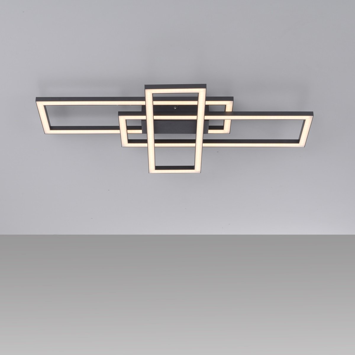 JUST LIGHT 14697-18 LED Deckenleuchte IVEN schwarz 3000K dimmbar