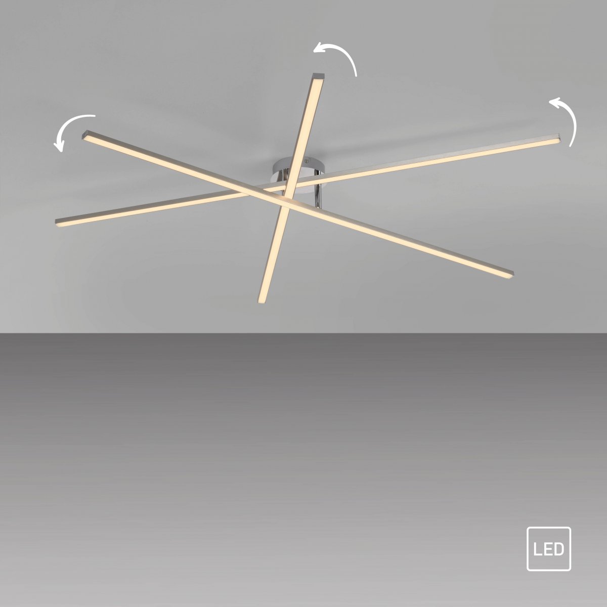 JUST LIGHT 14727-55 SIMON Deckenleuchte silber sternf�rmig