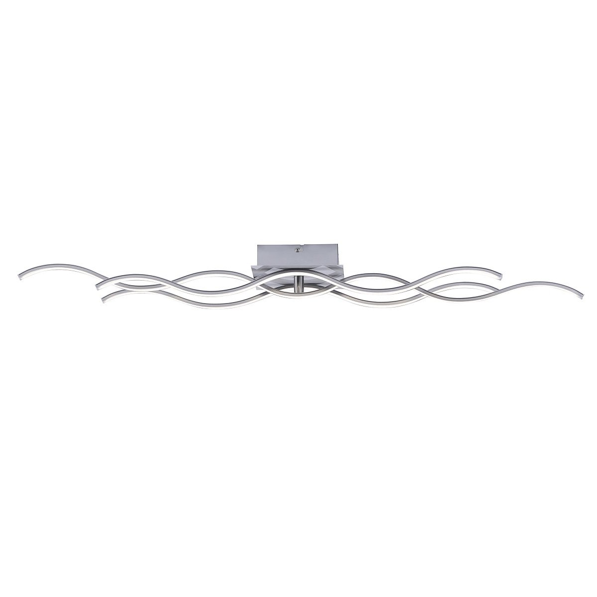 JUST LIGHT 15166-55 WAVE LED Deckenleuchte stahlfarben Wellenform 3000K 98cm