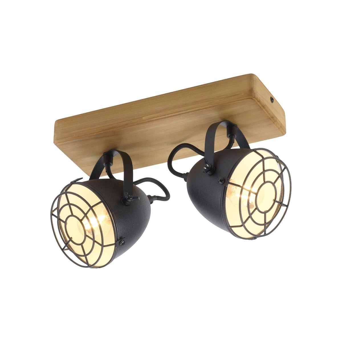JUST LIGHT 15172-18  BEETLE Wandleuchte 2-flammig schwarz Holz