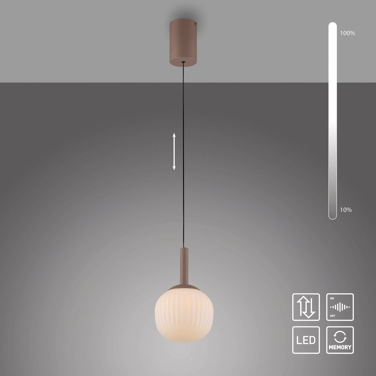 JUST LIGHT 15176-39 NAMI Pendelleuchte sandfarben Comfort-Lift