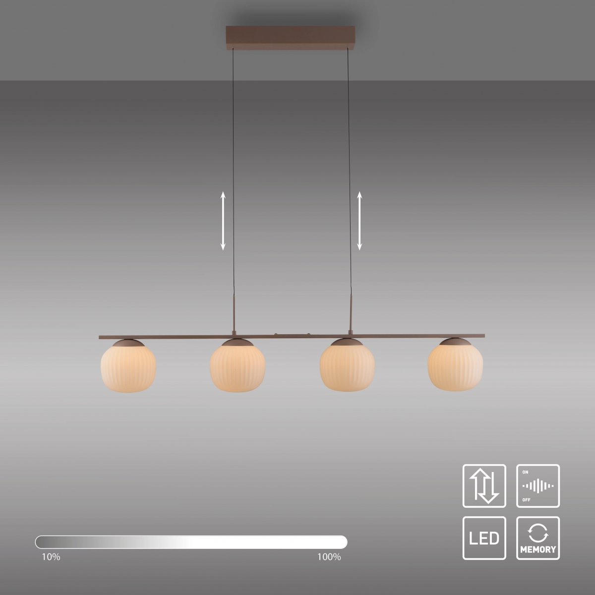 JUST LIGHT 15179-39 NAMI Pendelleuchte 4-flammig sandfarben