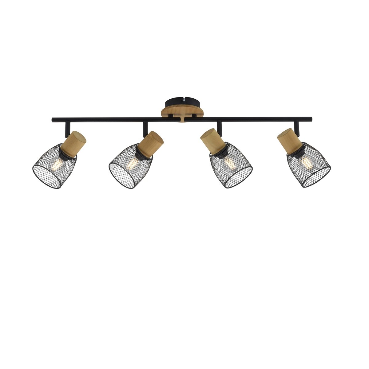 JUST LIGHT 15194-79 Deckenleuchte TAMIS 4-flammig schwarz Holz