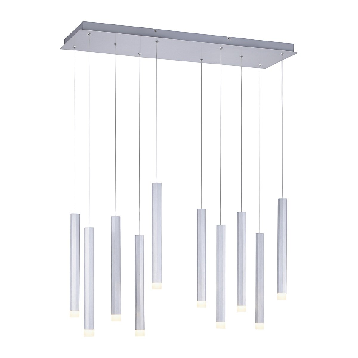 JUST LIGHT 15206-95 BRUNO LED Pendelleuchte 10-flammig alu silber 3000K
