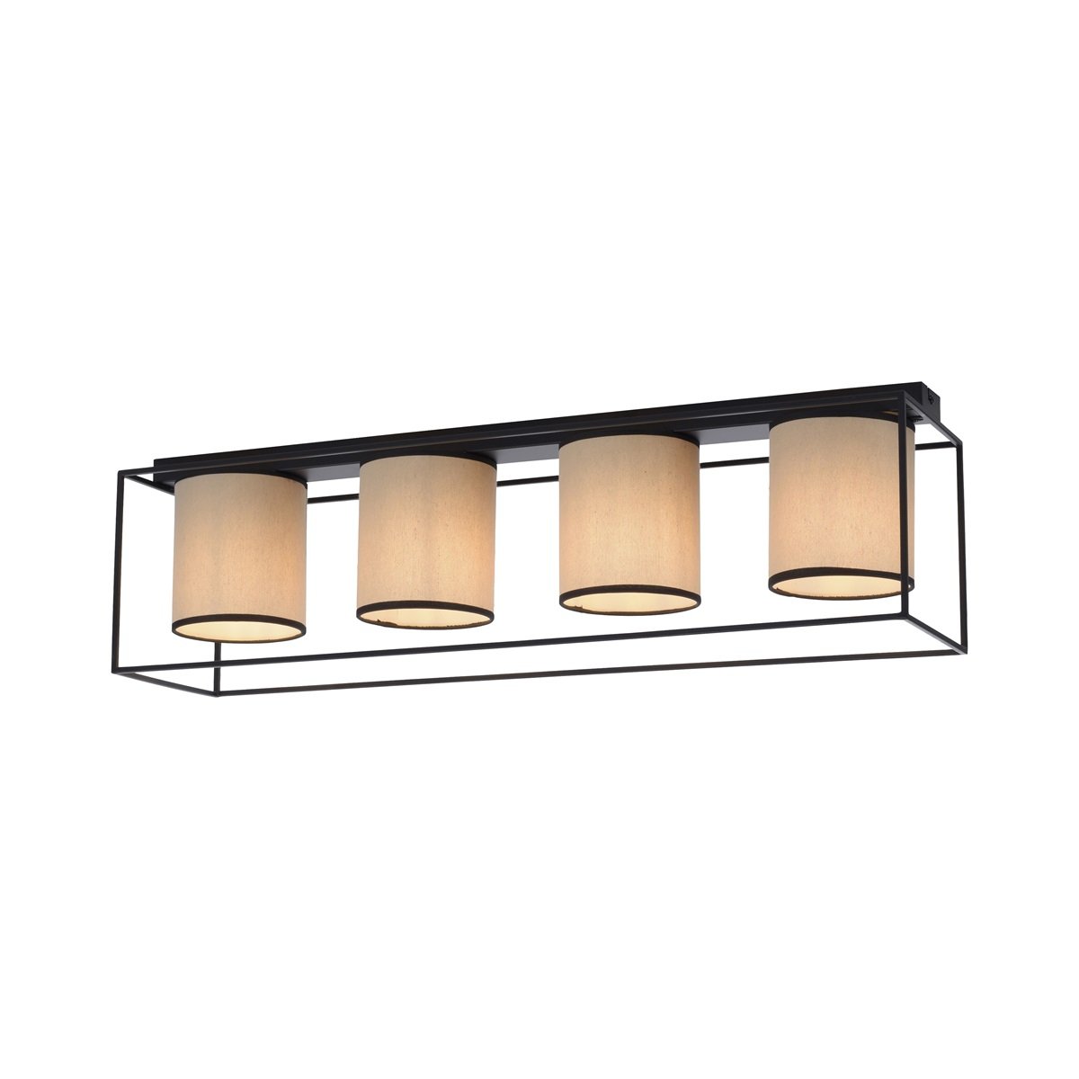 JUST LIGHT 15304-18 Deckenleuchte RAVEN 4-flammig schwarz Stoffschirme