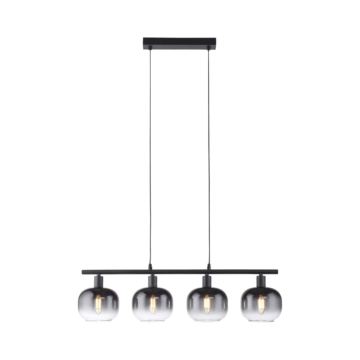 JUST LIGHT 15421-18 Pendelleuchte ZEA 4-flammig schwarz rauchglas