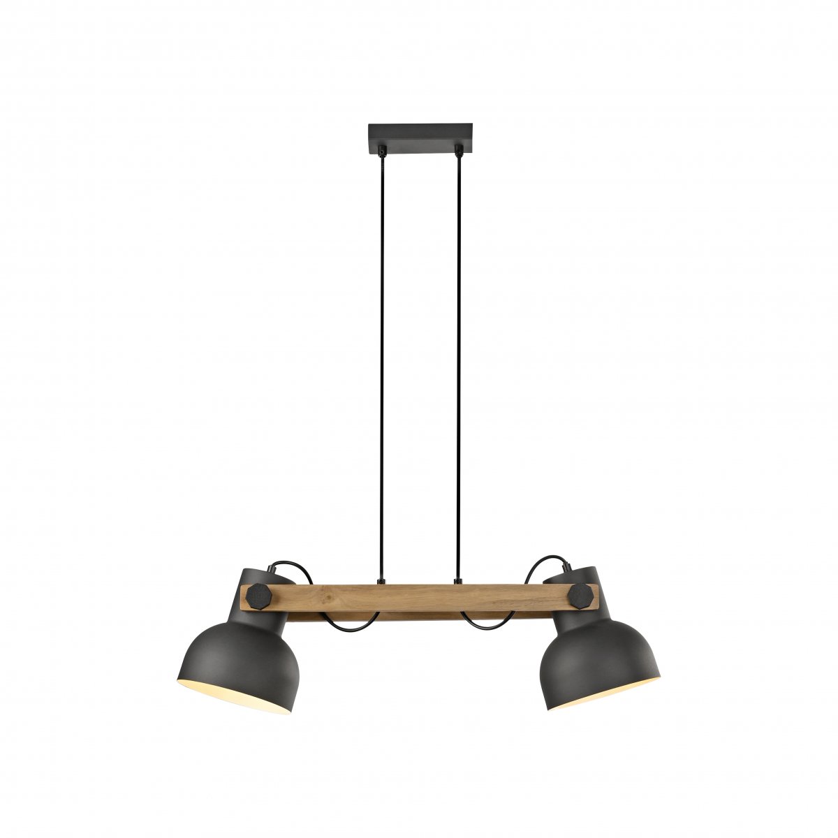 JUST LIGHT 15742-18 CUP 2.0 Pendelleuchte 2-flammig schwarz Holz E27