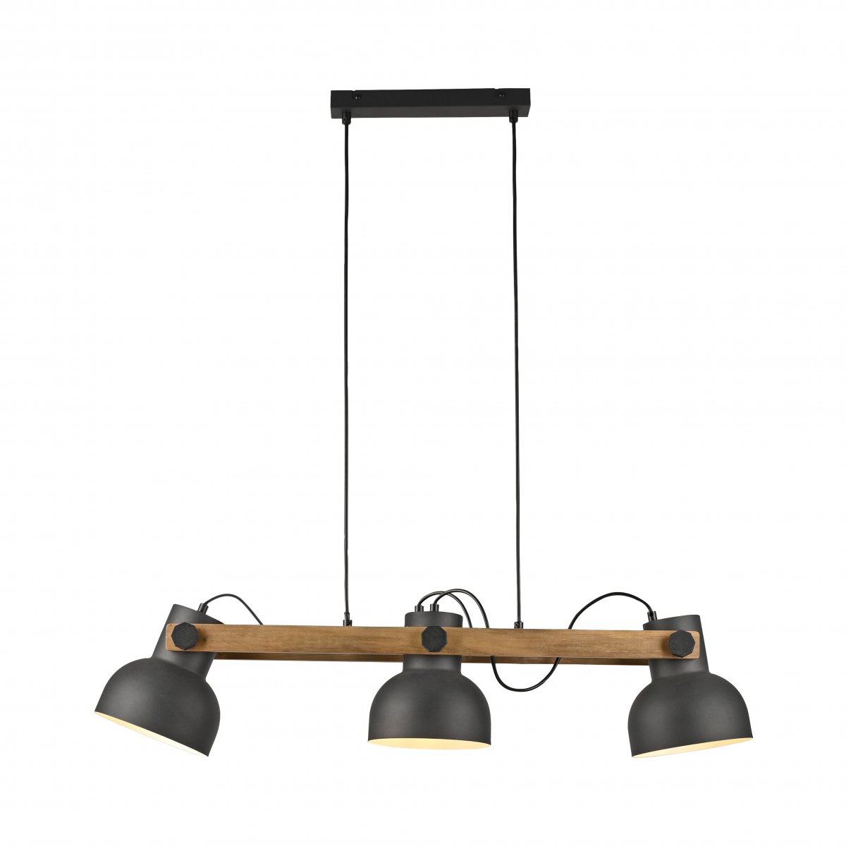 JUST LIGHT 15743-18 CUP 2.0 Pendelleuchte 3-flammig schwarz Holz E27