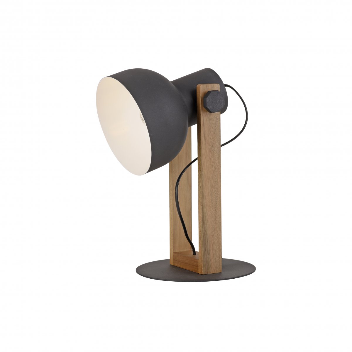JUST LIGHT 15746-18 CUP 2.0 Tischleuchte schwarz Holz E27