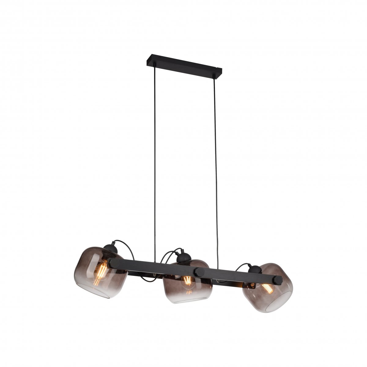 JUST LIGHT 15753-18 CUP 2.0 Pendelleuchte 3-flammig schwarz Rauchglas