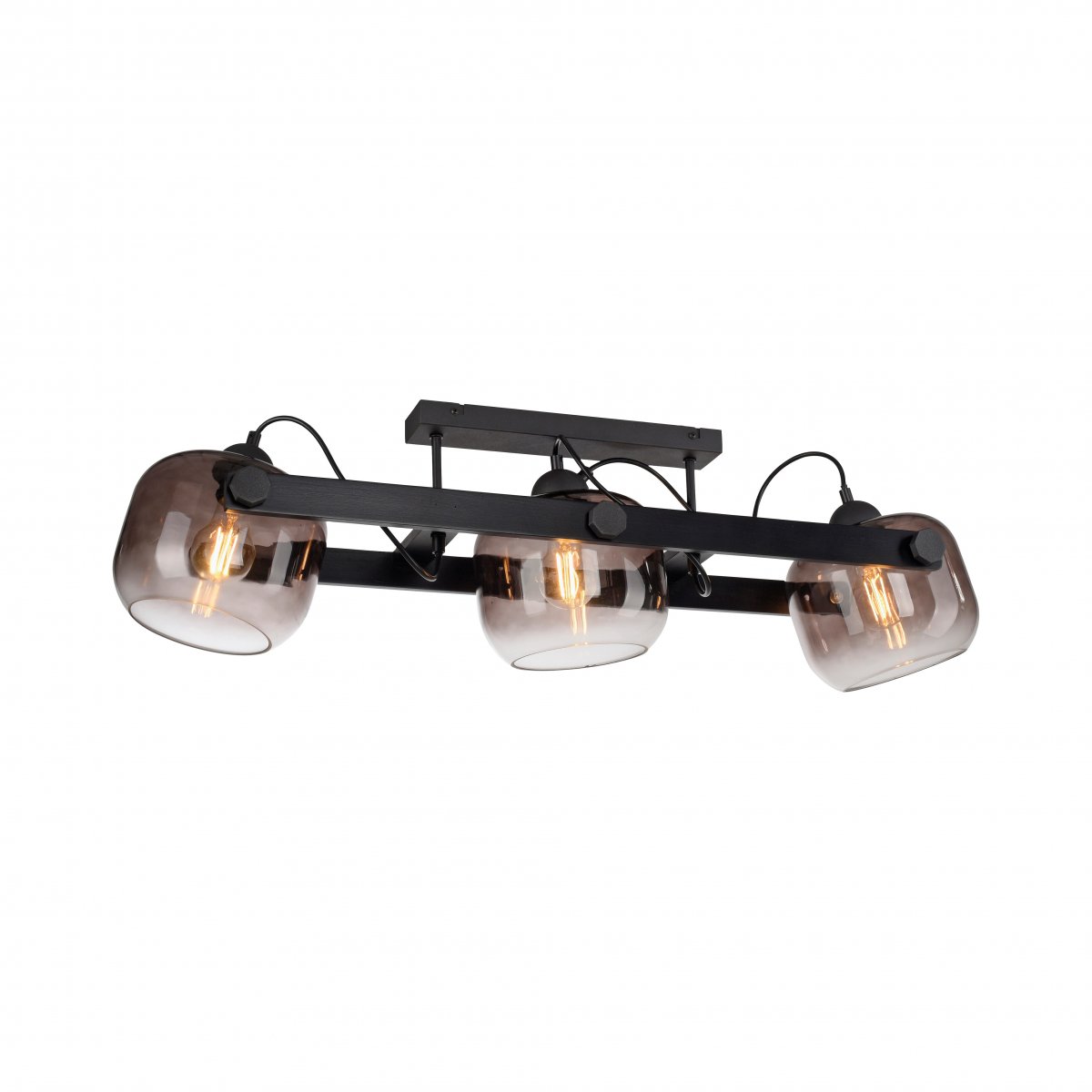 JUST LIGHT 15755-18 CUP 2.0 Deckenleuchte 3-flammig schwarz Rauchglas