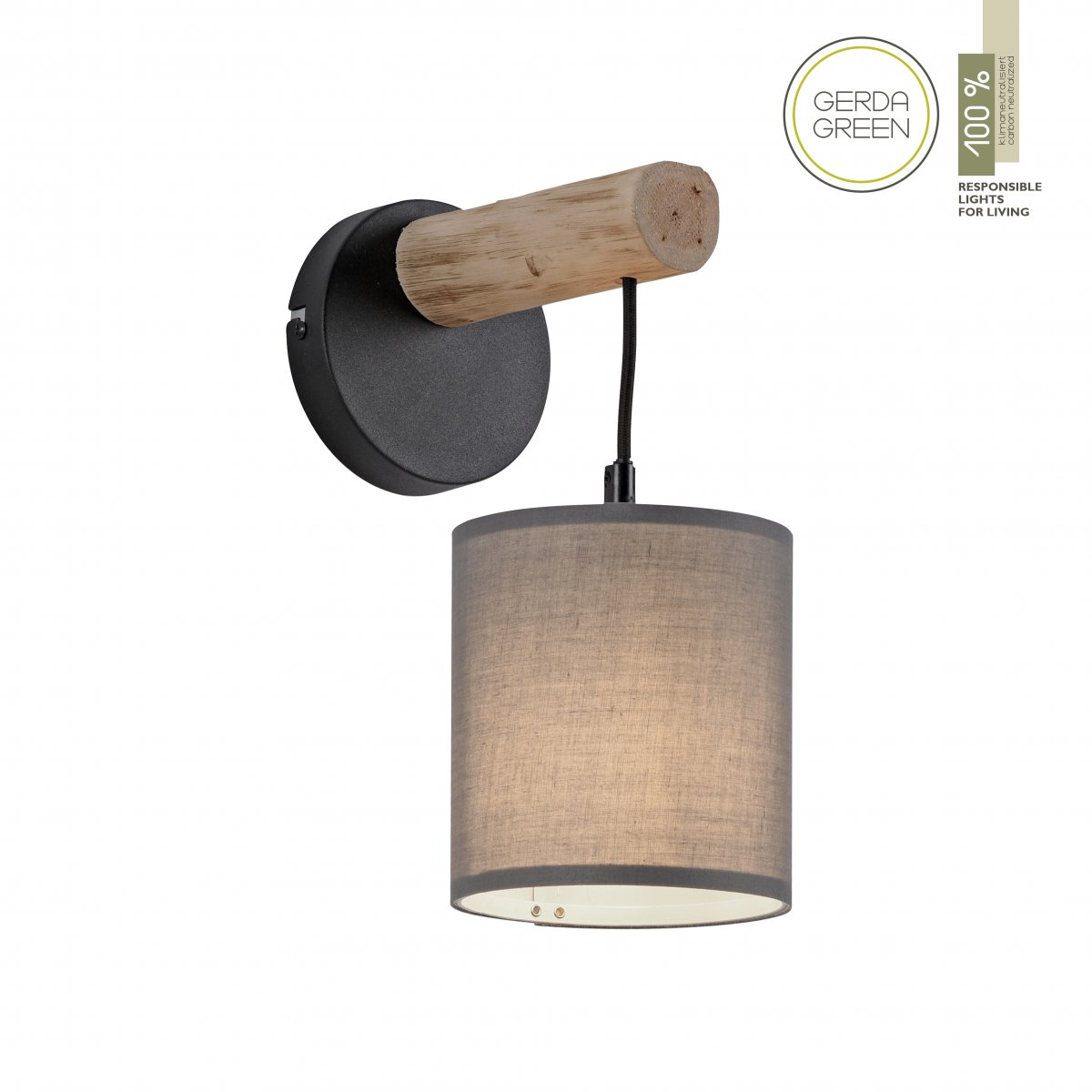 JUST LIGHT 15781-29 GREEN TRIBU Wandleuchte Stoffschirm taupe 1-flammig