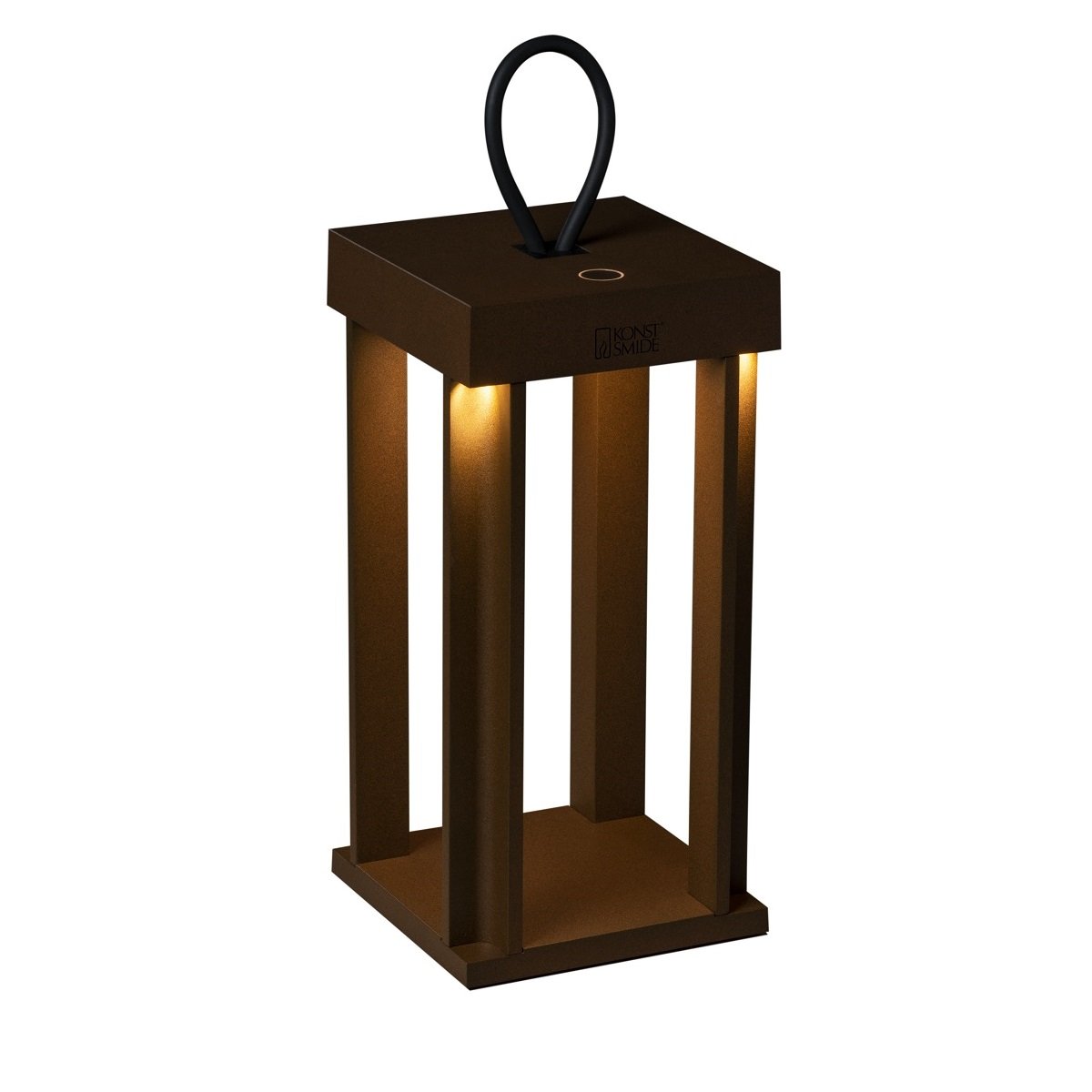 KONSTSMIDE 7819-970 USB Laterne Cannes rostfarben 42cm dimmbar