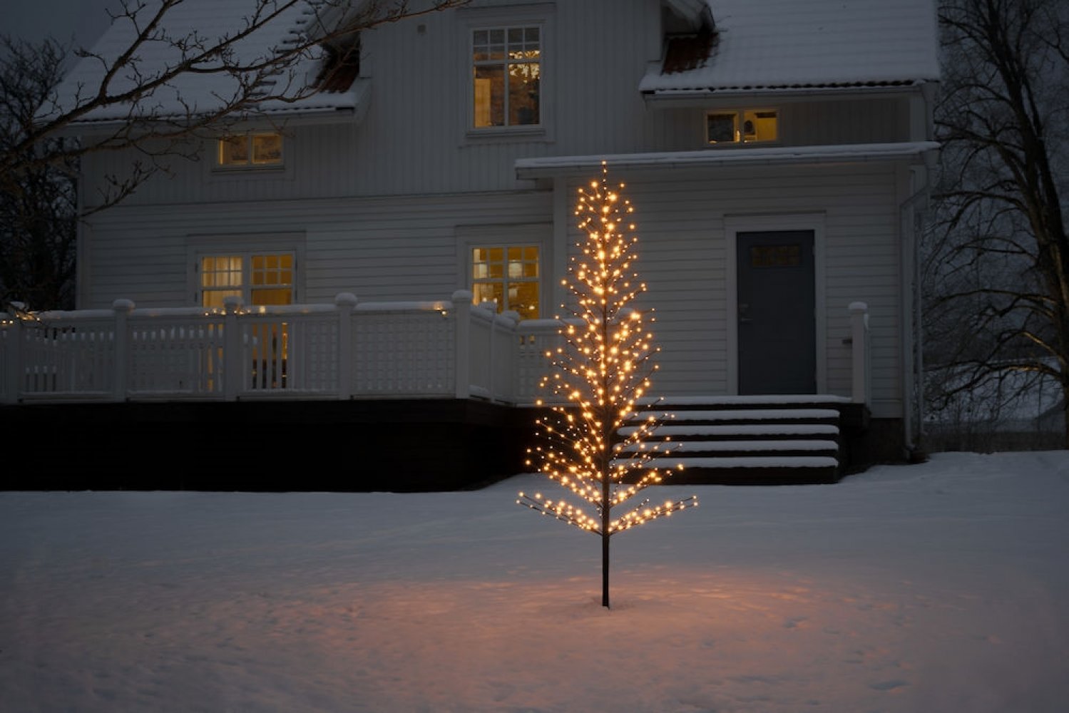 KONSTSMIDE No. 3387-700 LED Lichterbaum schwarz groß Glimmereffekt  bernsteinfarben IP44 --> Leuchten & Lampen online kau