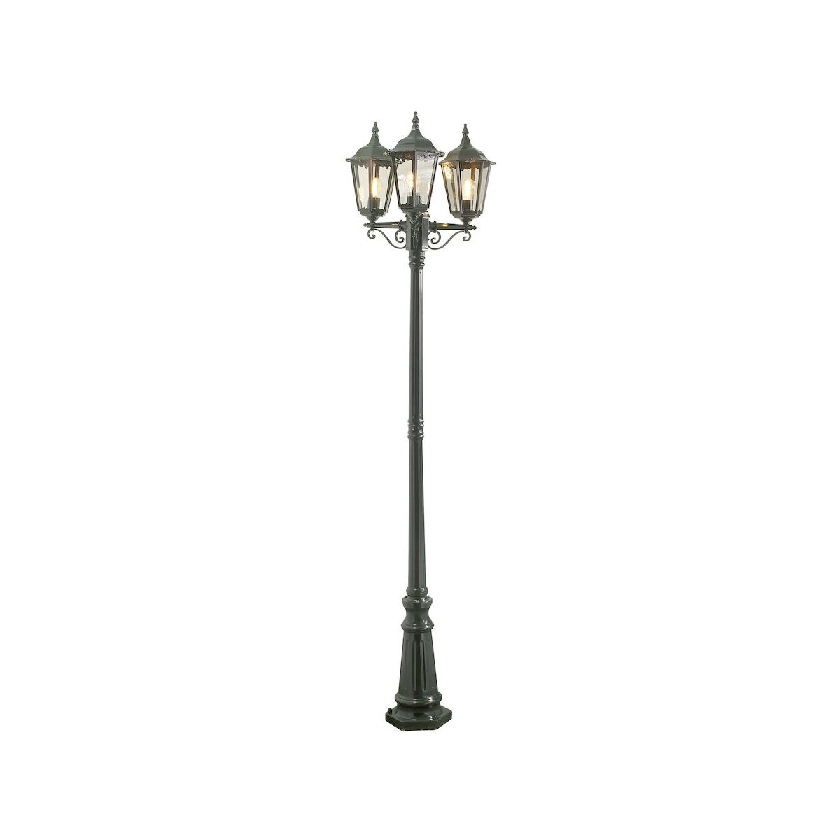 KONSTSMIDE No. 7217-600 Aussenstehleuchte Firenze 3-flammig E27 IP43 Alu Gr�n