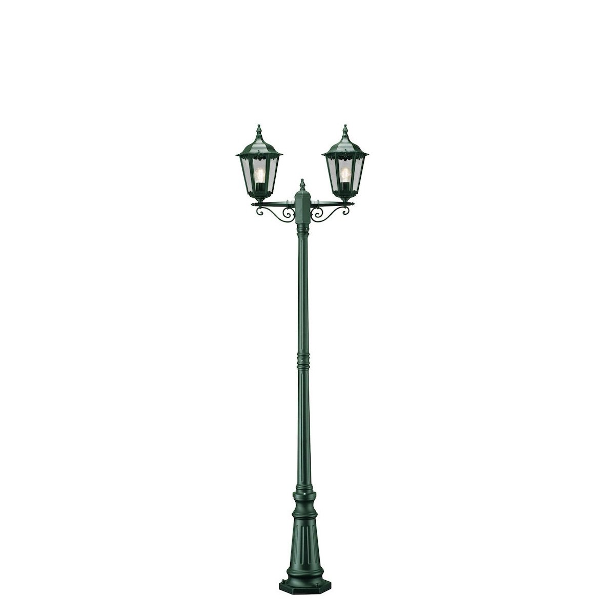 KONSTSMIDE No. 7234-600 Aussenstehleuchte Firenze 2-flammig E27 IP43 Alu Gr�n
