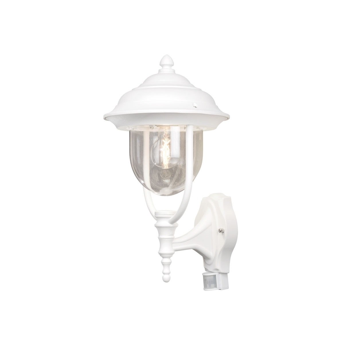 KONSTSMIDE No. 7235-250 Aussenwandleuchte Parma mit Sensor E27 Alu Wei� Matt