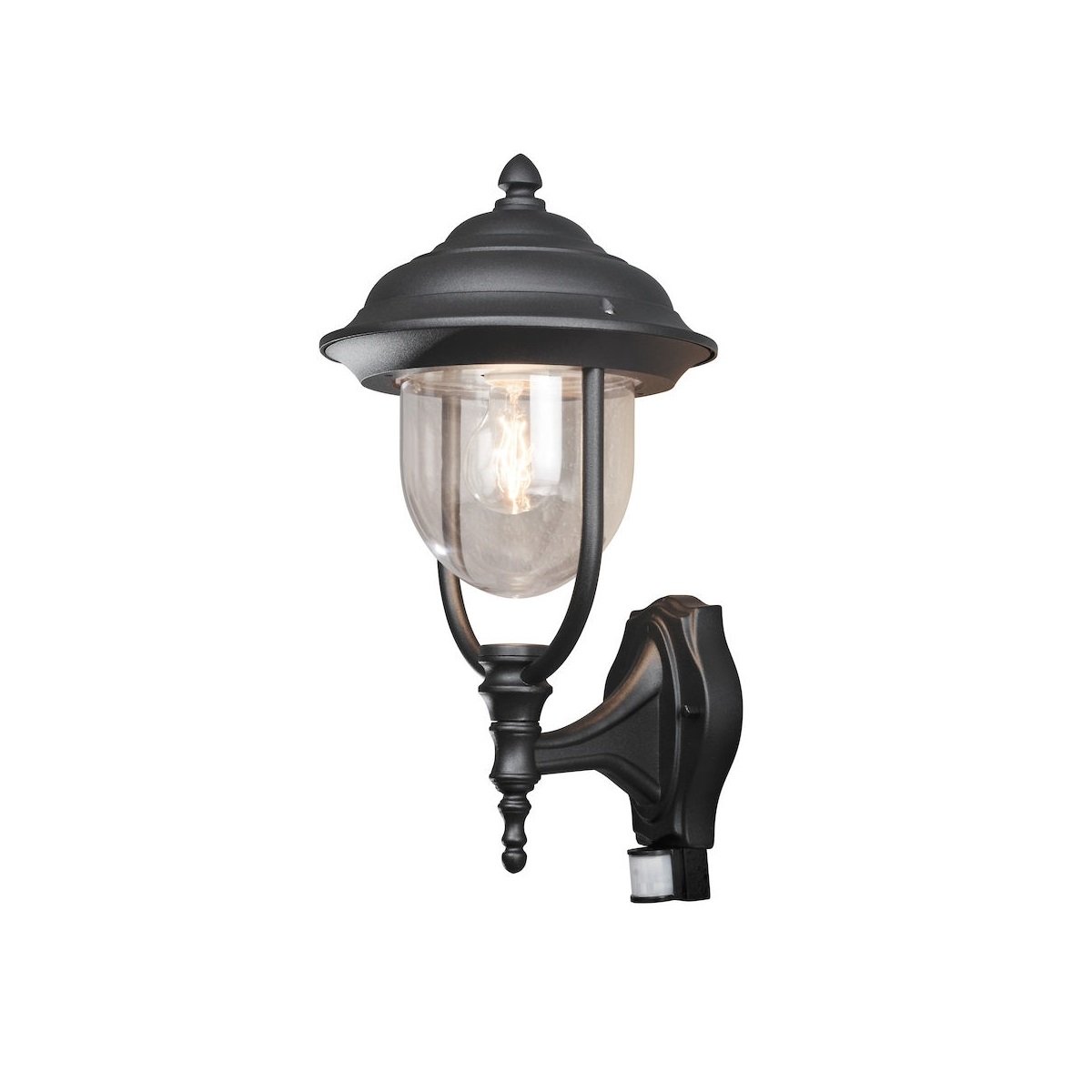 KONSTSMIDE No. 7235-750 Aussenwandleuchte Parma mit Sensor E27 Alu Schwarz Matt