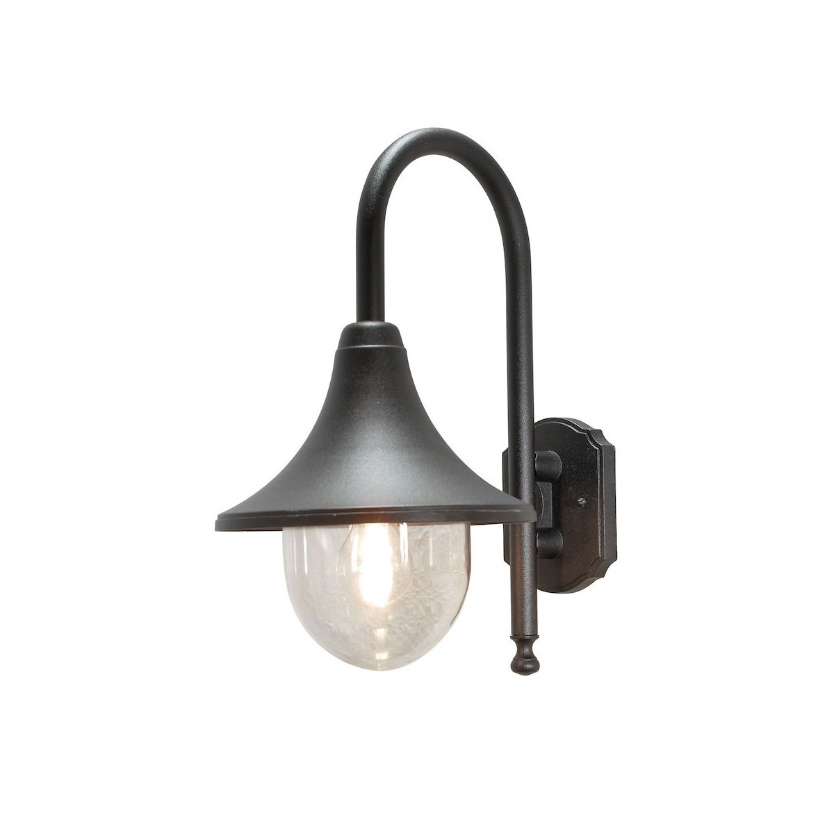 KONSTSMIDE No. 7237-750 Aussenwandleuchte Bari E27 IP44 Alu Schwarz Matt