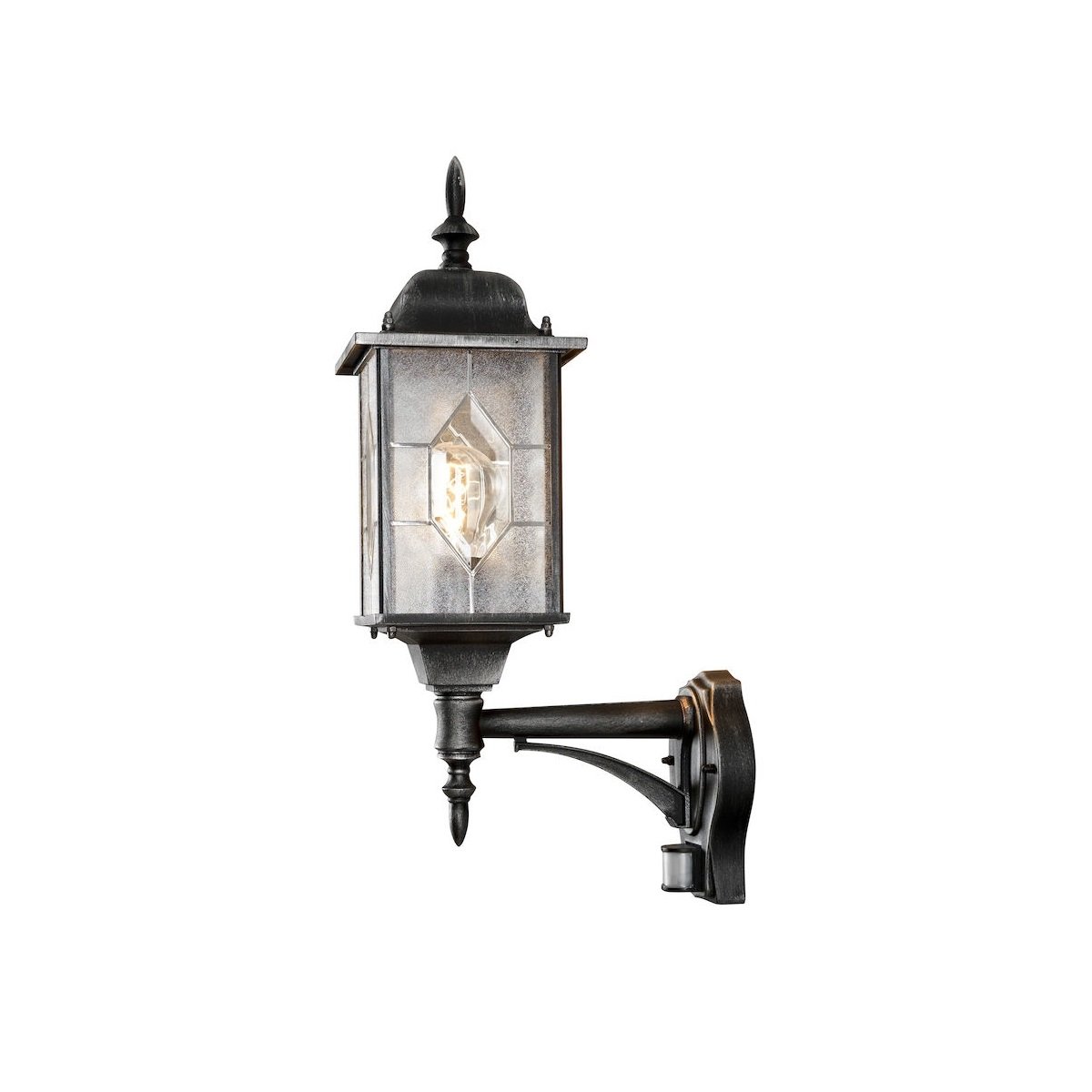 KONSTSMIDE No. 7268-759 Aussenwandleuchte Milano mit Sensor Alu Schwarz Silber