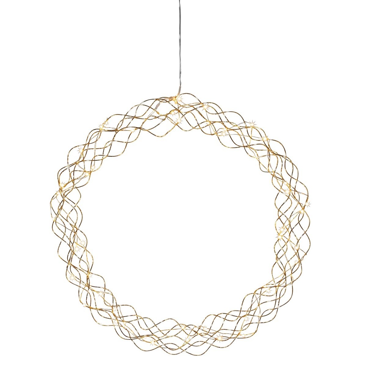 LED-Dekokranz Curly messing 50 warmwei�e LEDs Nr. 690-95