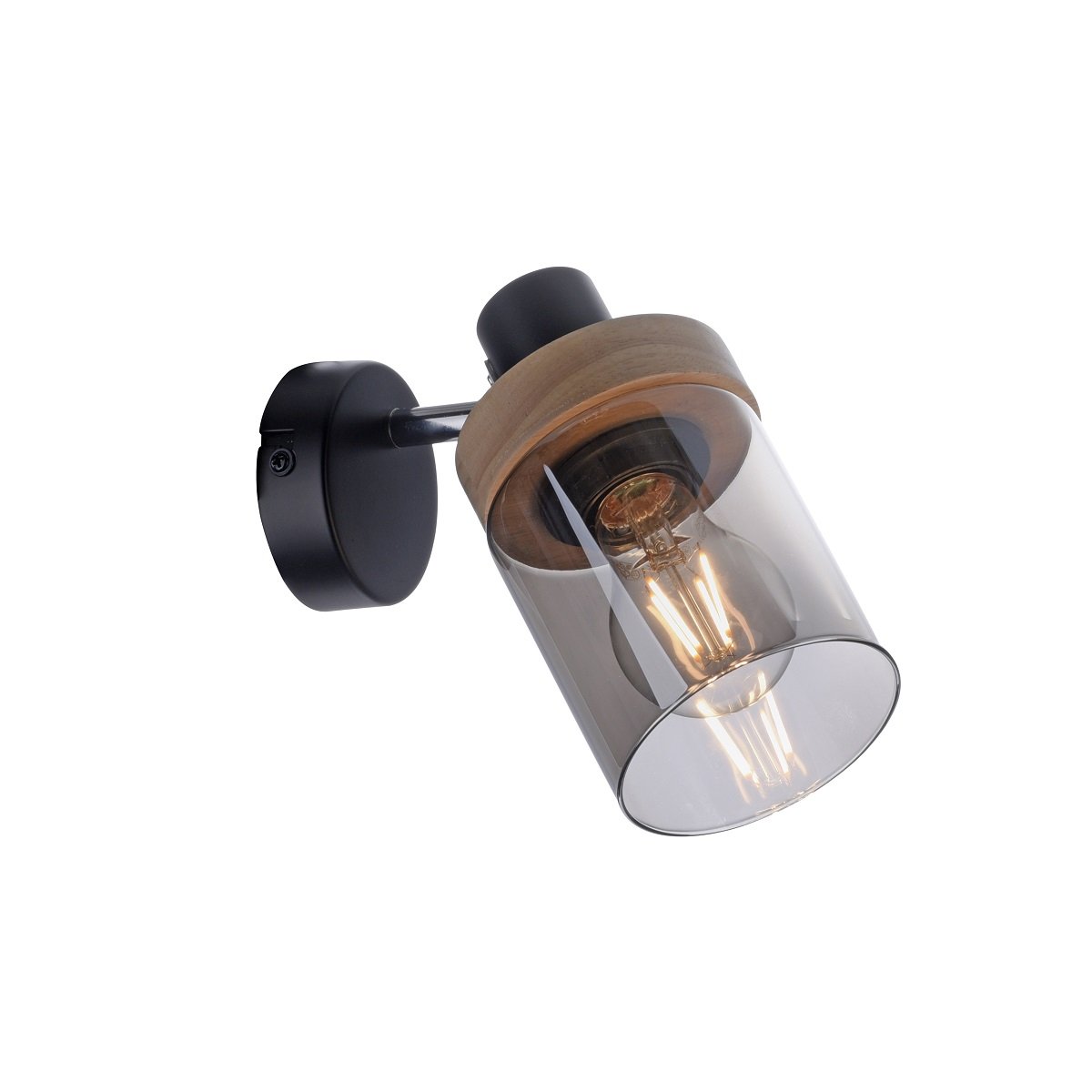 Leuchten Direkt 11311-18 PASQUAL Wand- und Deckenleuchte Rauchglas holz