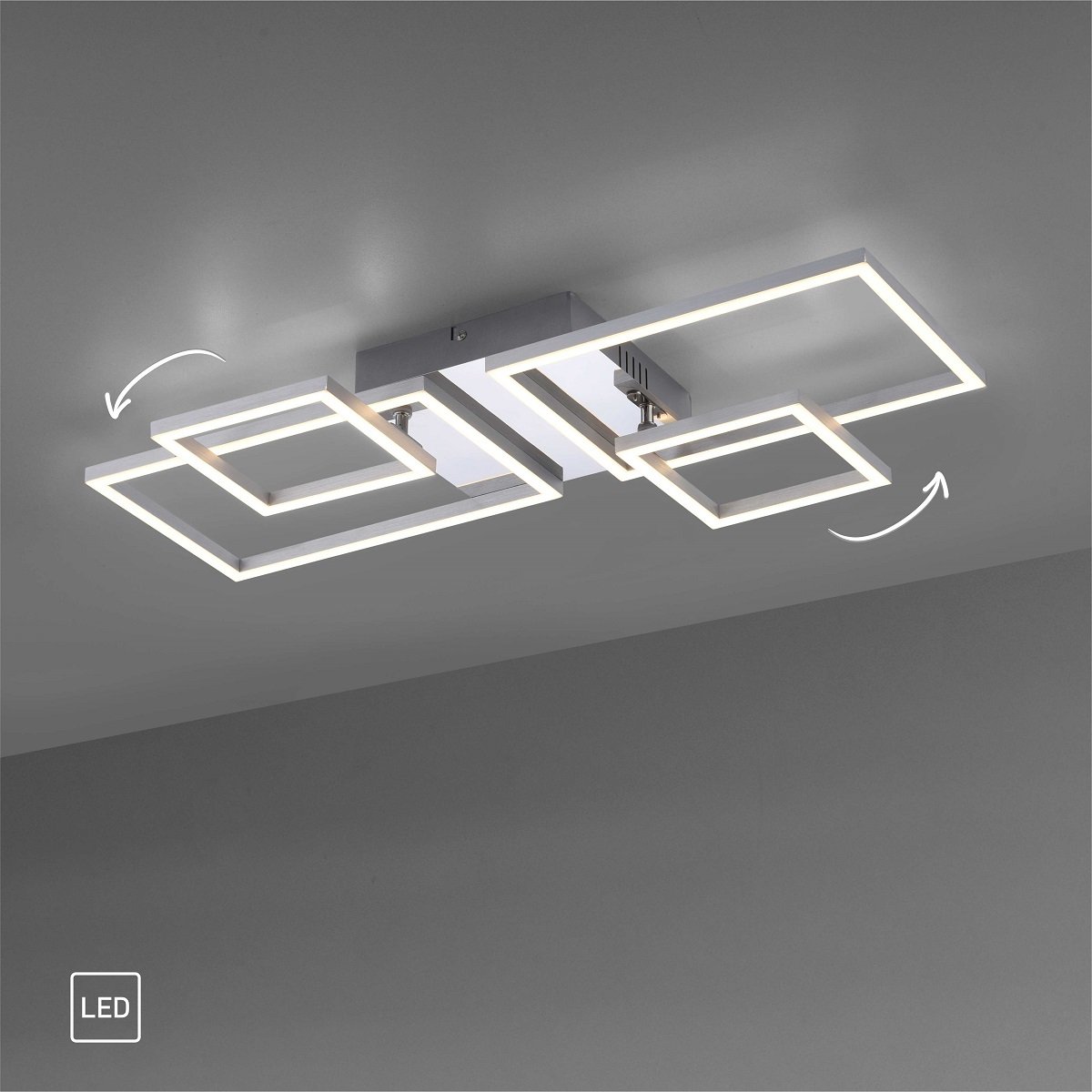 Leuchten Direkt 14030-55 LED Deckenleuchte Iven stahl verstellbar 3000K