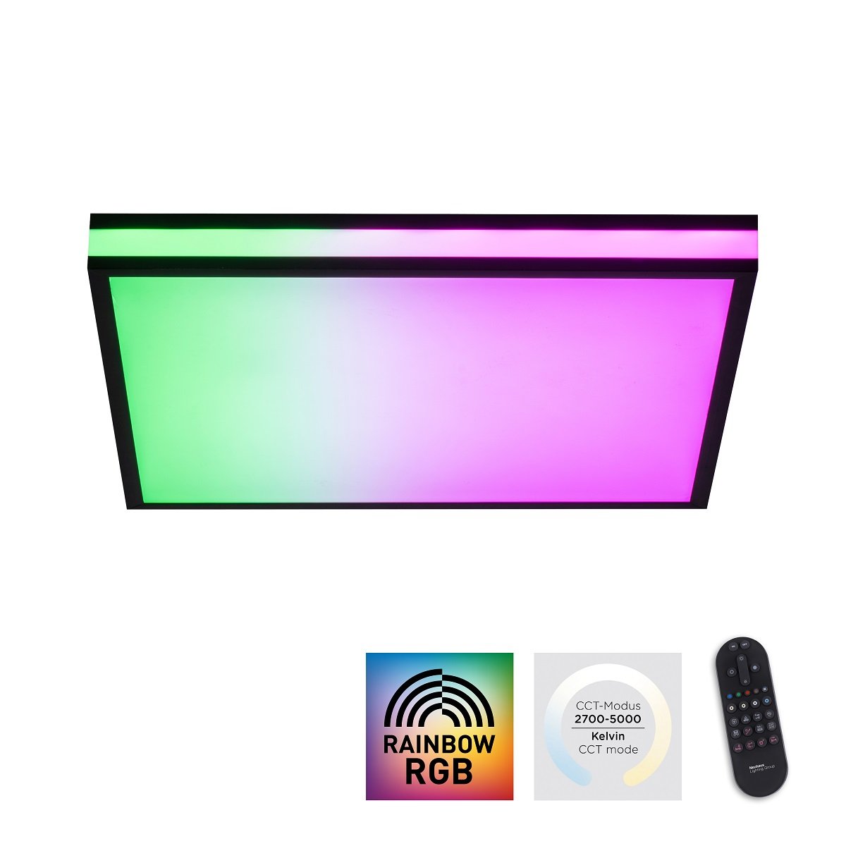 Leuchten Direkt 14110-18 MARIO BLACK LED Deckenleuchte 45x45cm RGBW
