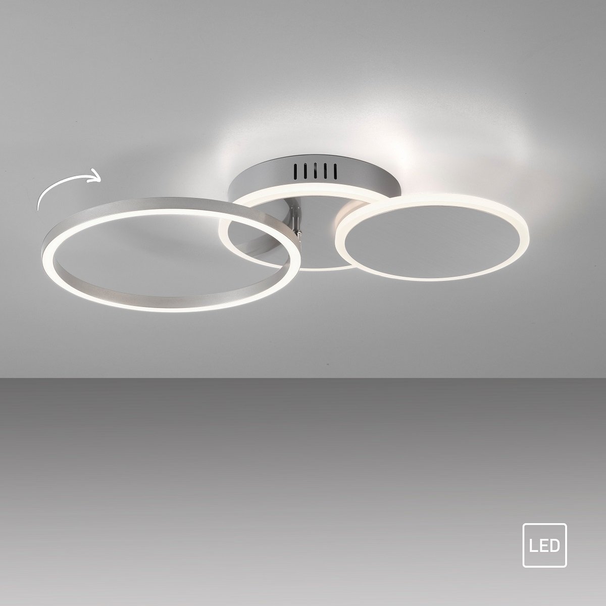 Leuchten Direkt 14116-55 LED Deckenleuchte SEVENT rund schwenkbar 3000K