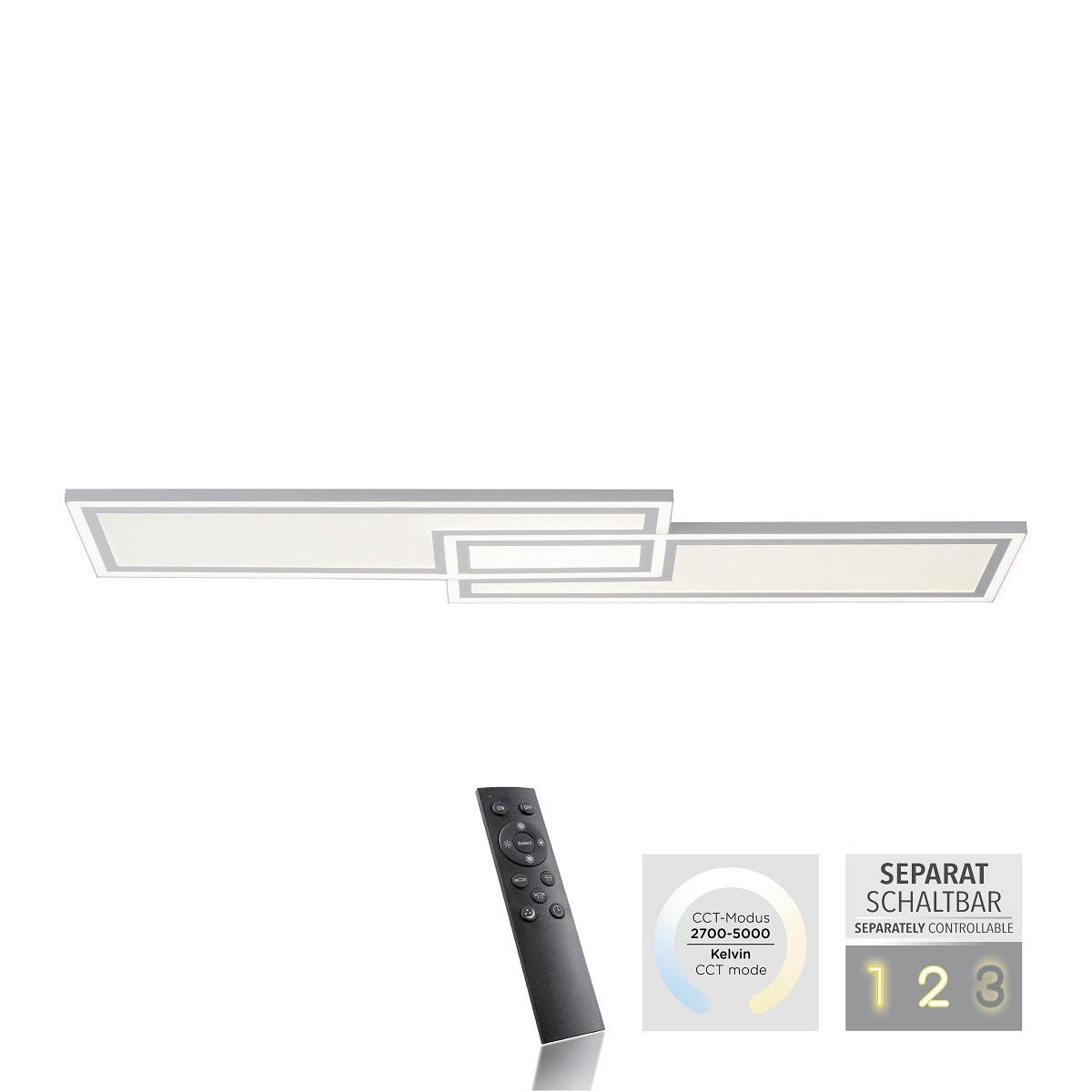 Leuchten Direkt 14875-16 EDGING LED Deckenleuchte Weiss 110x28cm CCT
