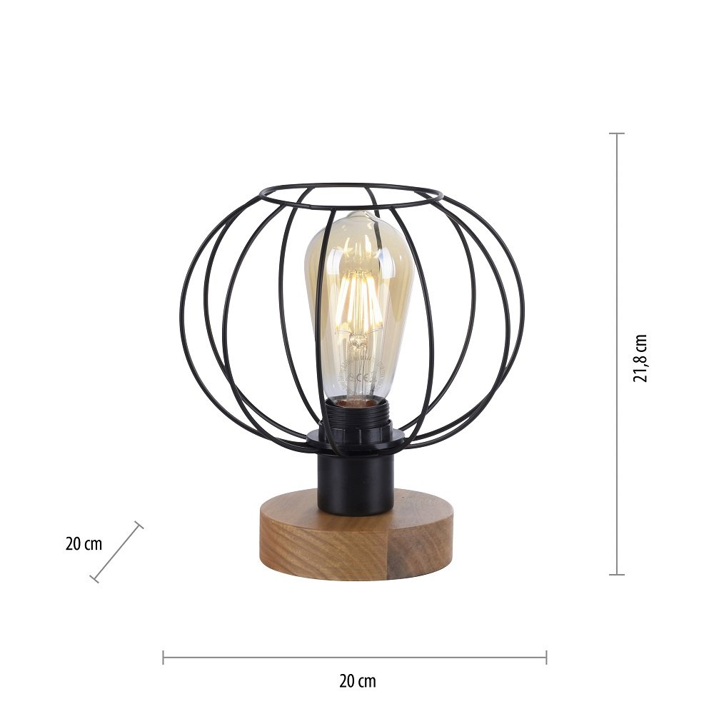 Leuchten Direkt 15215-78 KASKA Tischleuchte 1-flammig Holzdekor --> Leuchten  & Lampen online kaufen im Shop
