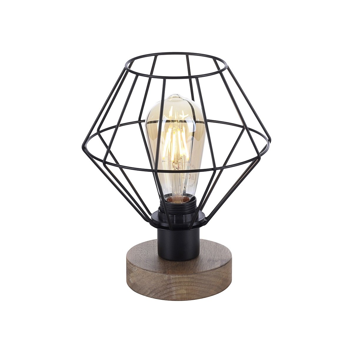 online Leuchten Holzdekor Leuchten im & --> kaufen Direkt Tischleuchte Lampen KASKA 15216-78 Shop 1-flammig