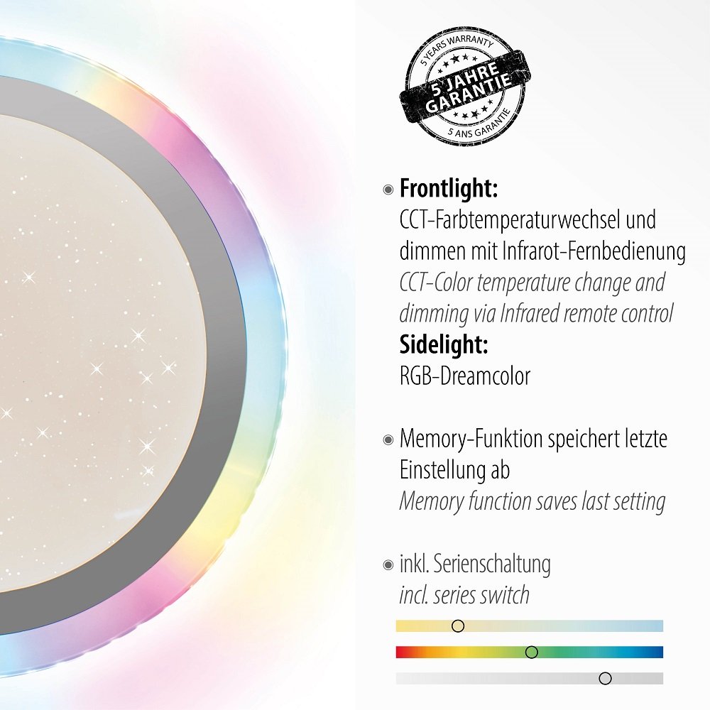 Shop CCT Leuchten im Direkt online kaufen 45cm --> rund 15411-21 & Rainbow RGB Leuchten Lampen CYBA Deckenleuchte