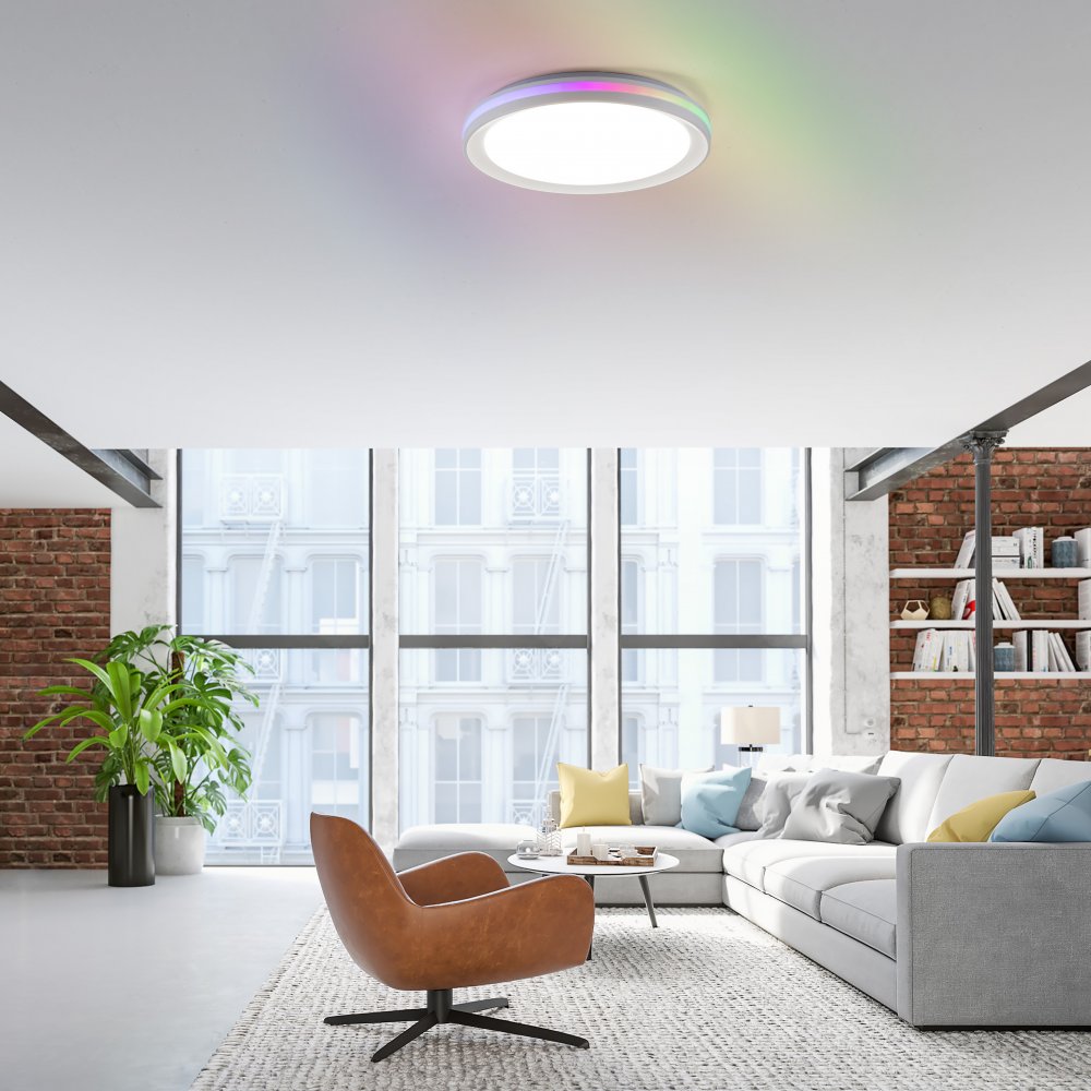 Leuchten Direkt 15544-16 RIBBON LED Deckenleuchte flach CCT Rainbow RGB -->  Leuchten & Lampen online kaufen im Shop