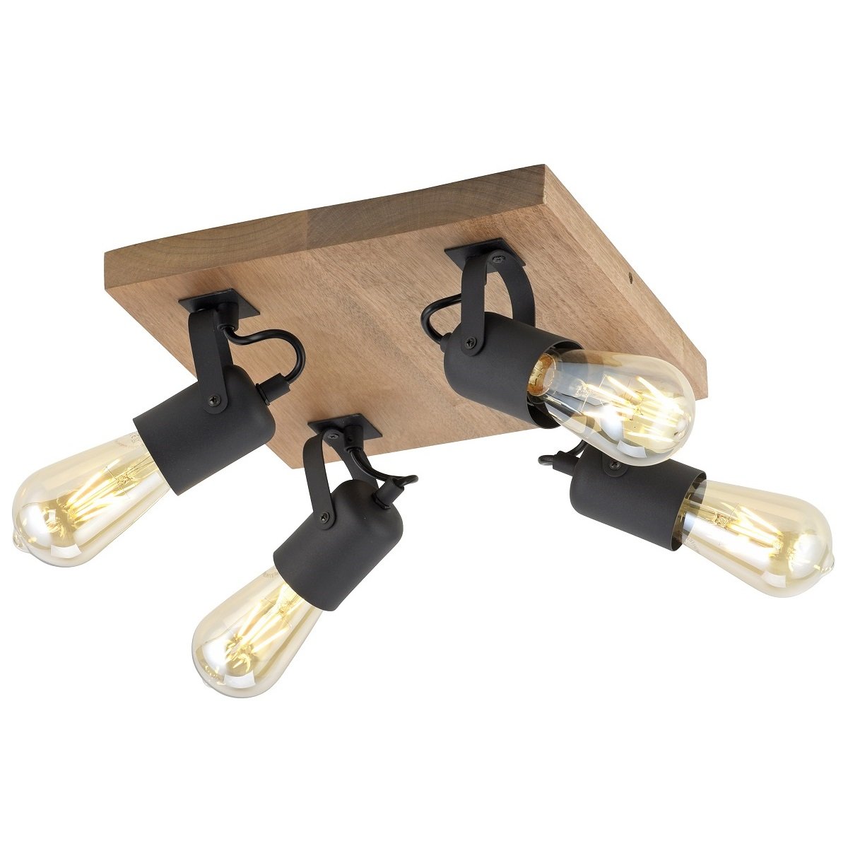 Leuchten Direkt 15634-18 CANOP Deckenleuchte 4-flammig Schwarz Holz -->  Leuchten & Lampen online kaufen im Shop
