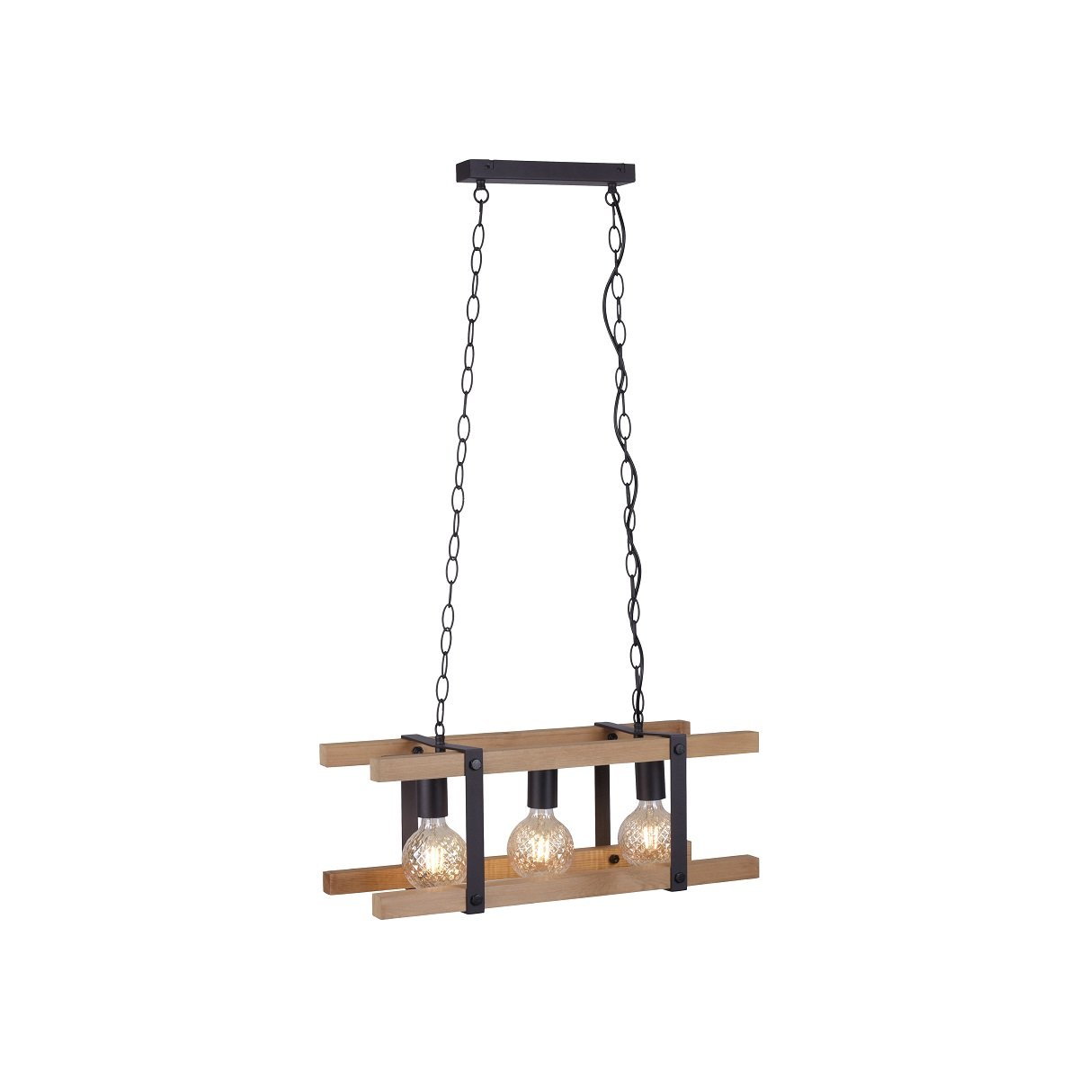 Leuchten Direkt 15683-79 Pendelleuchte Edith 3-flammig holz natur
